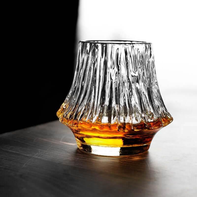 Japanisches Mt. Fuji Whiskeyglas - Handgefertigtes Edo-Glas mit Box - Kochschein