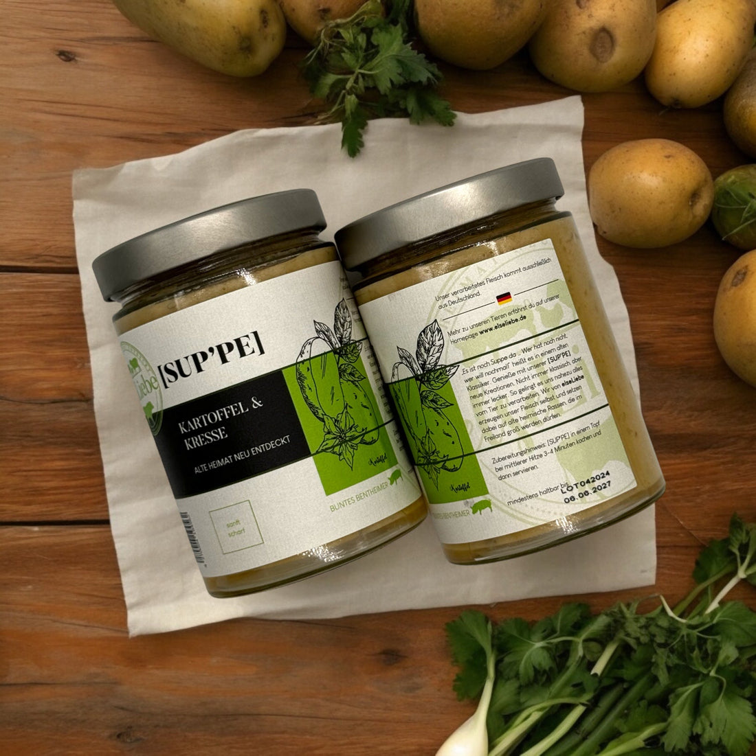 Kleine Genussbox mit Suppe und Leberwurst - Kochschein