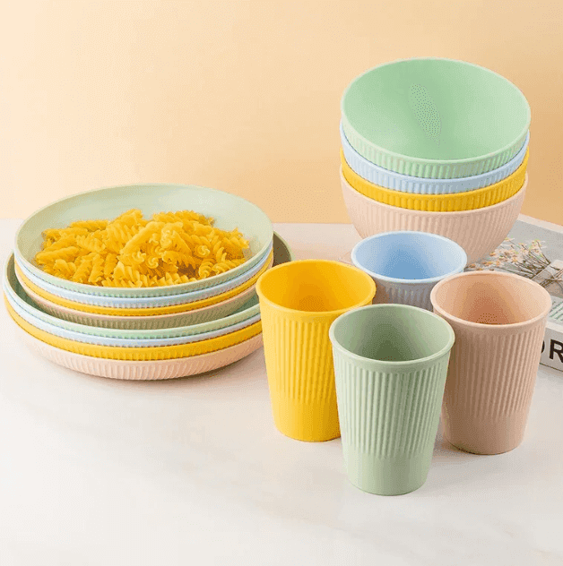 Komplettes Picknick Geschirrset | Camping Geschirr (16-teilig - viele Farben) - Kochschein