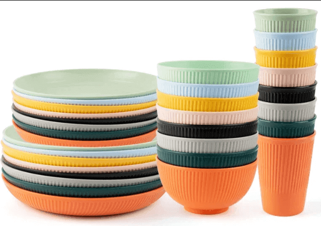 Komplettes Picknick Geschirrset | Camping Geschirr (16-teilig - viele Farben) - Kochschein