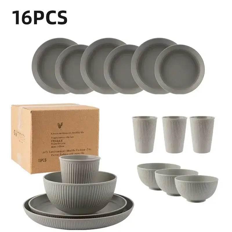 Komplettes Picknick Geschirrset | Camping Geschirr (16-teilig - viele Farben) - Kochschein