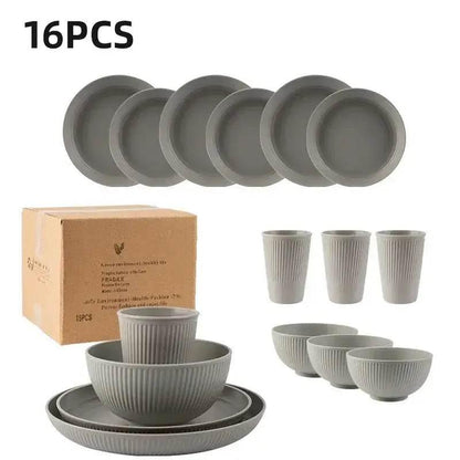 Komplettes Picknick Geschirrset | Camping Geschirr (16-teilig - viele Farben) - Kochschein