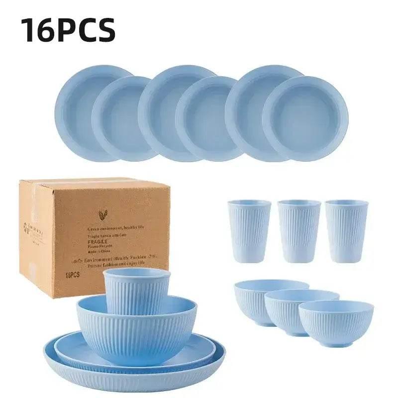 Komplettes Picknick Geschirrset | Camping Geschirr (16-teilig - viele Farben) - Kochschein