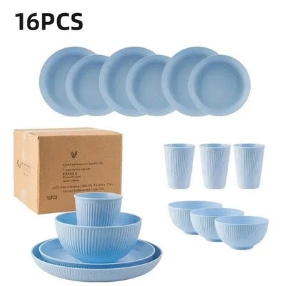 Komplettes Picknick Geschirrset | Camping Geschirr (16-teilig - viele Farben) - Kochschein