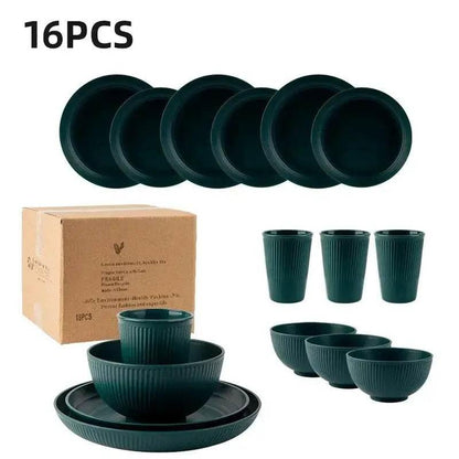 Komplettes Picknick Geschirrset | Camping Geschirr (16-teilig - viele Farben) - Kochschein