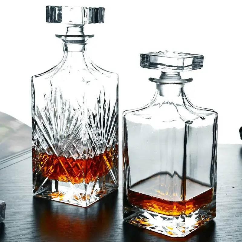 Edle handgefertigte Kristall Dekanter Whiskey - Karaffe (6 Varianten) - Kochschein
