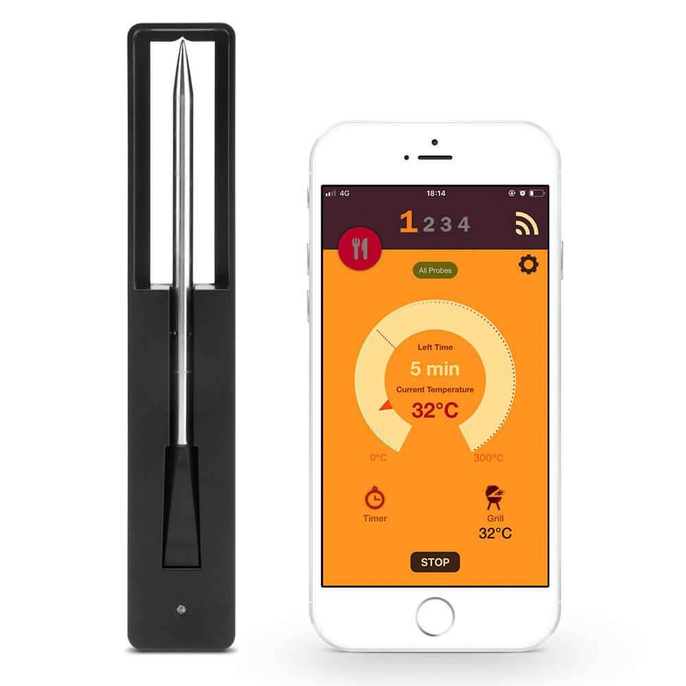 Küchen Ofenthermometer - Ofen und Grill - USB &amp; Bluetooth (2 Farben) - Kochschein