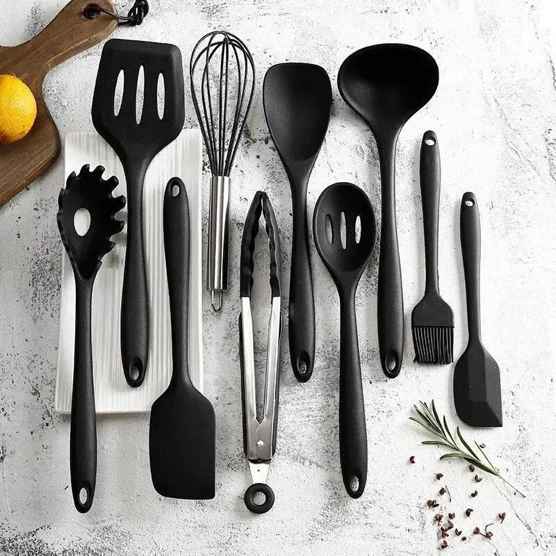 Küchenbesteck-Set - Küchenutensilien | Silikon (10-teilig) - Kochschein