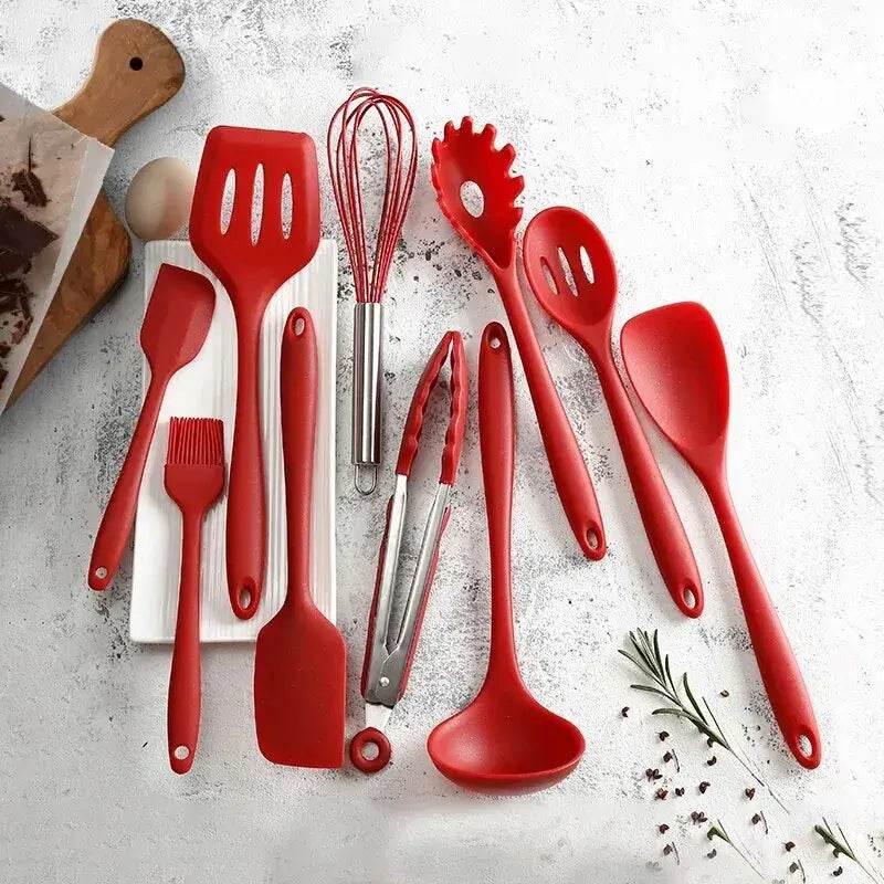 Küchenbesteck-Set - Küchenutensilien | Silikon (10-teilig) - Kochschein