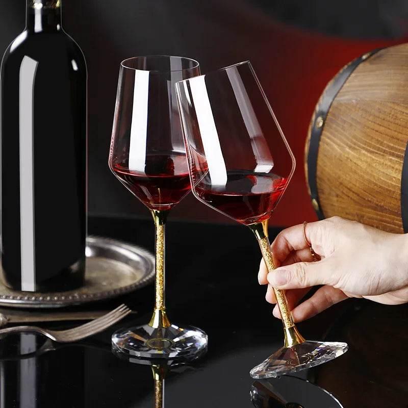 Luxuriöses Gold Kristallglas Weinglas Set (2 Stück) - Kochschein