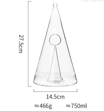 Handgefertigter Luxus Wein Dekanter PYRAMIDE (3 Größen) - Kochschein