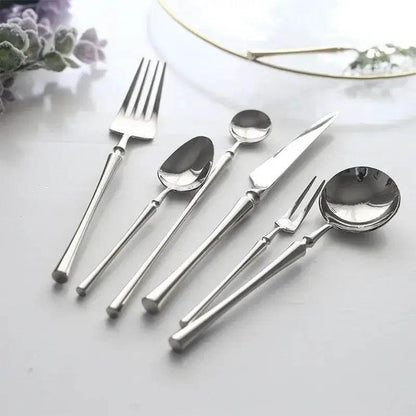 Luxuriöses silbernes Besteck Set aus Edelstahl (Einzeln oder im Set bestellbar) - Kochschein