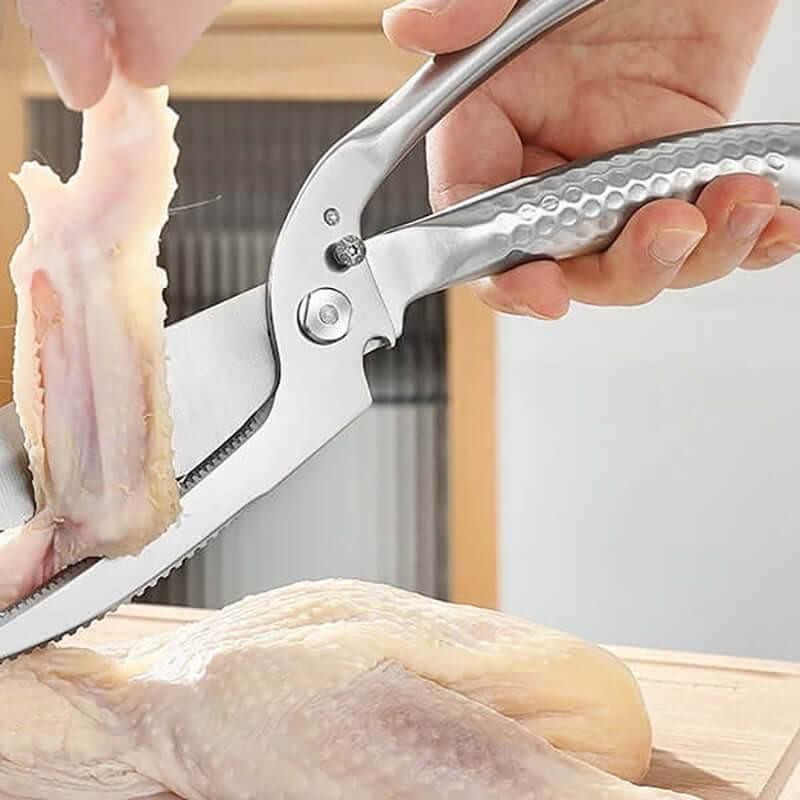 Einzigartige Edelstahl Küchenschere - Geflügelschere - Messer Dualzweck - Kochschein