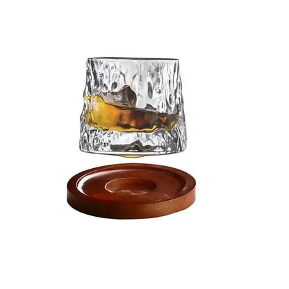 Rotierendes Whiskeyglas aus bleifreiem Kristallglas I (3 Varianten und Sets) - Kochschein