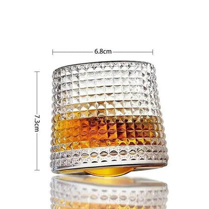 Rotierendes Whiskeyglas aus bleifreiem Kristallglas I (3 Varianten und Sets) - Kochschein