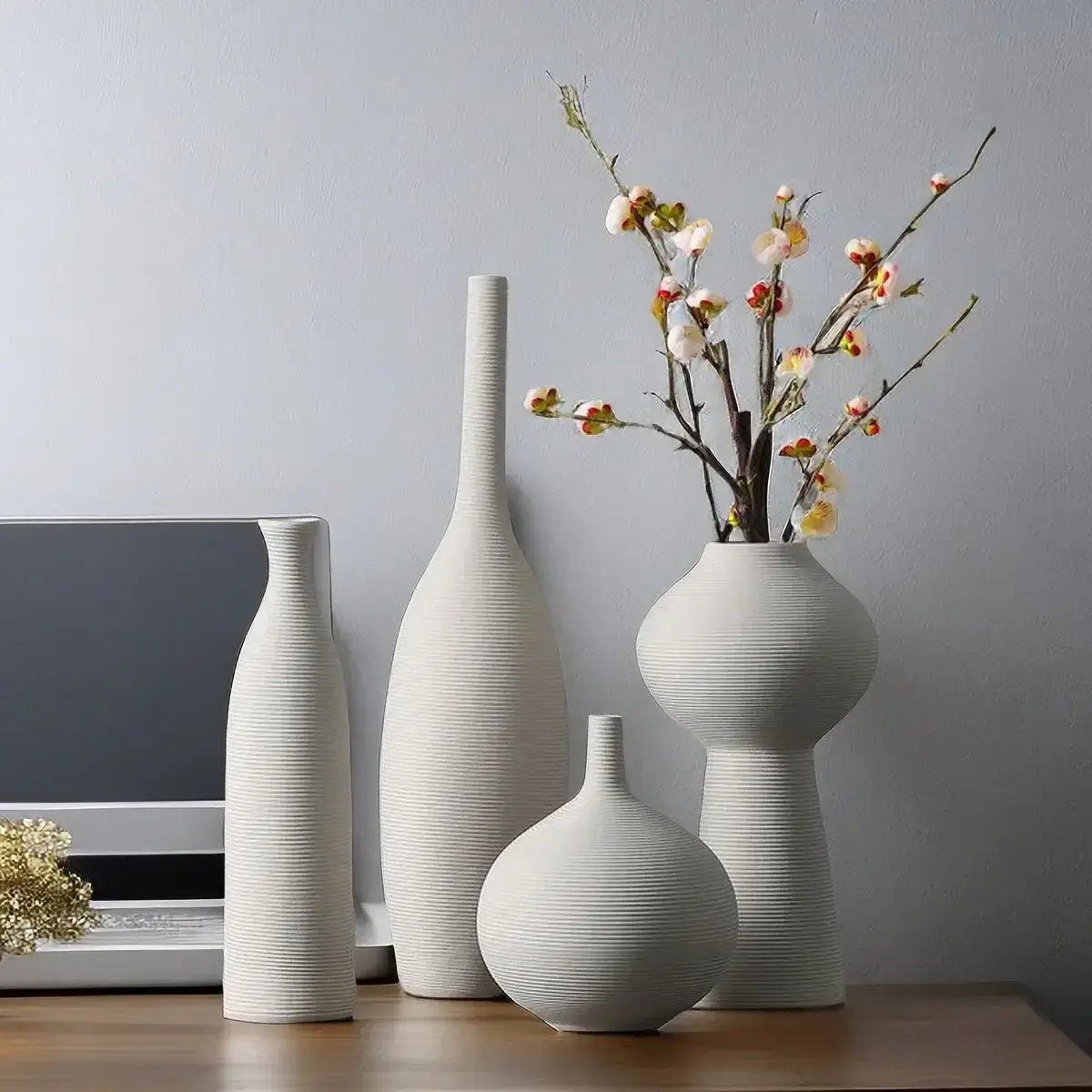 Nordic Style Keramik Blumenvase - Weiß (versch. Styles) nur €19.90