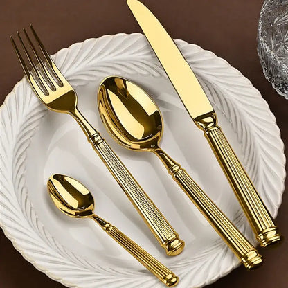 Luxuriöses Besteck Set mit Säulengriff (Silber oder Gold) ab €33.90