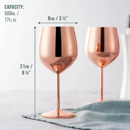 Edelstahl Weingläser Rotwein Cocktail (6er Set in 4 Farben) nur €98.90