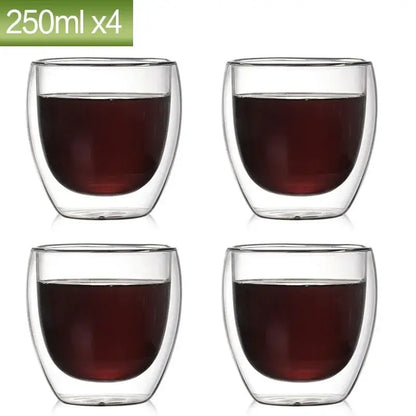 80ML Double Wall Glass Cup 2/12PCS Transparent Handmade Heat Resistant Tea Drink Whisky Wine Set Espresso Coffee Milk Mugs Gift nur €29.90 - Kochschein