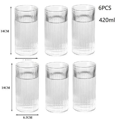 TINYI Wunderschönes bleifreies Trinkglas - Wasserglas (1/3/6er Set) - Kochschein