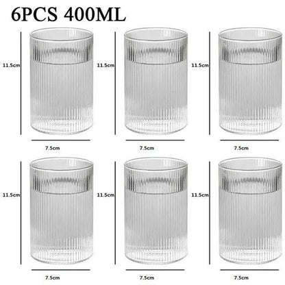TINYI Wunderschönes bleifreies Trinkglas - Wasserglas (1/3/6er Set) - Kochschein