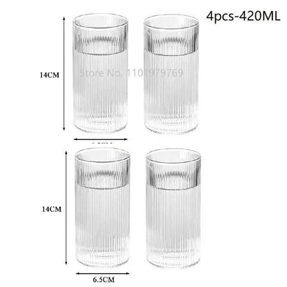 TINYI Wunderschönes bleifreies Trinkglas - Wasserglas (1/3/6er Set) - Kochschein
