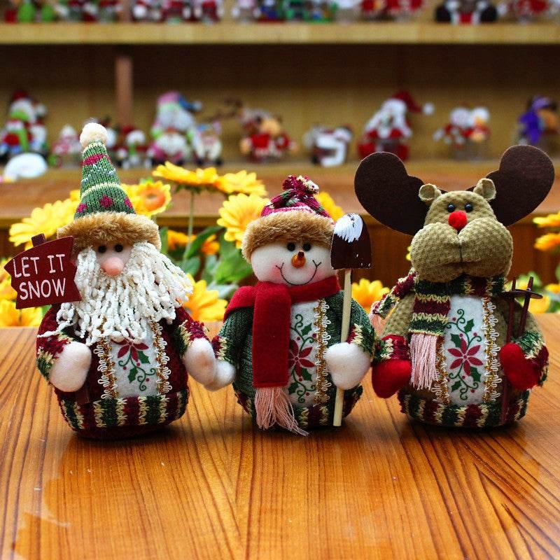 Weihnachtsdekoration | Weihnachtsfigur Elch - Weihnachtsmann - Schneemann - Kochschein