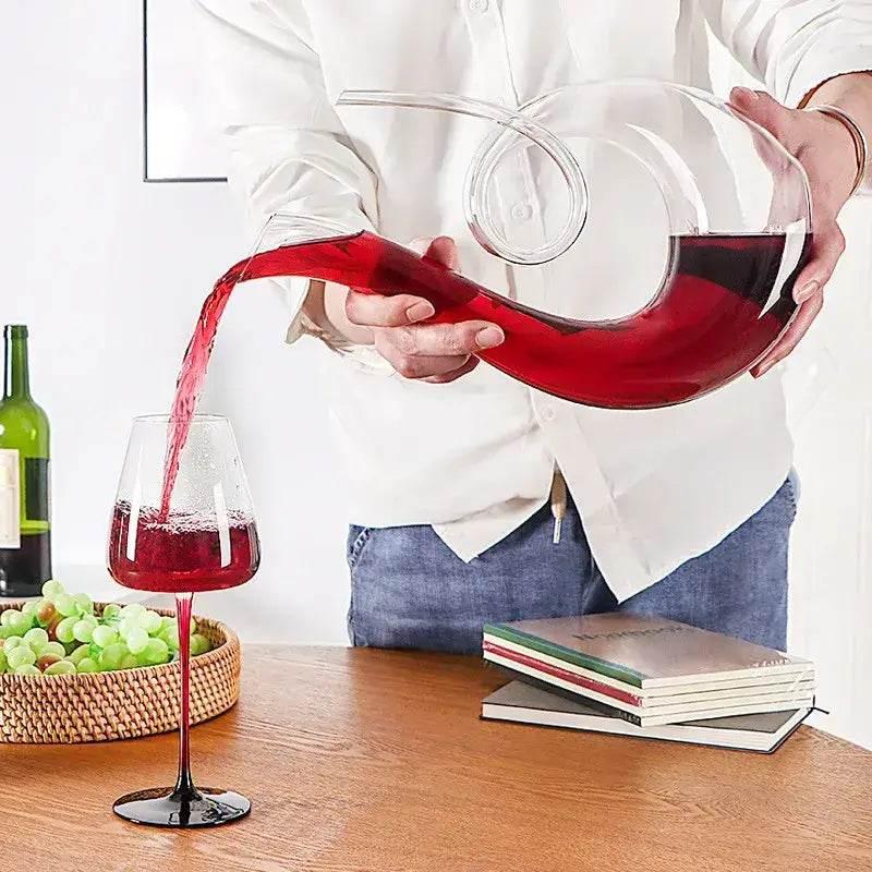 Hochwertiger Wein Dekanter Kristallglas 1,5L | Schwan - Kochschein