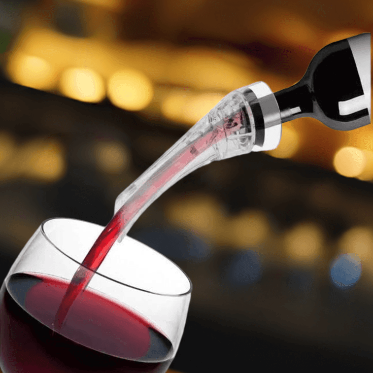Exklusiver Weinbelüfter Ausgießer &amp; Servierhals mit Edelstahlfilter - Kochschein