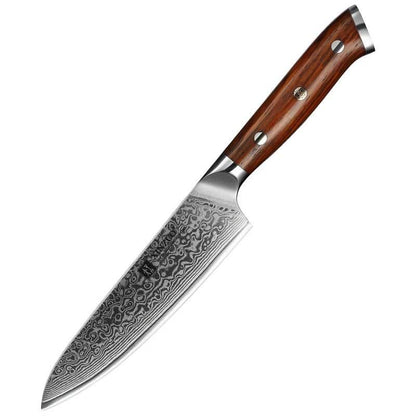 XINZUO Utility Damastmesser 5&quot; – Japanischer Damaskus Stahl - Kochschein