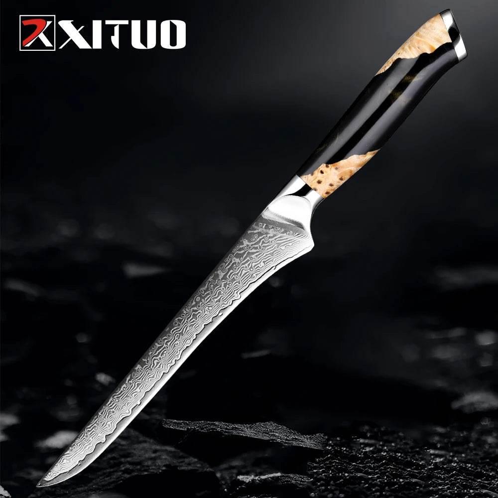 XITUO Chef Boning Damastmesser - 6 Zoll | 67-Lagen - Kochschein