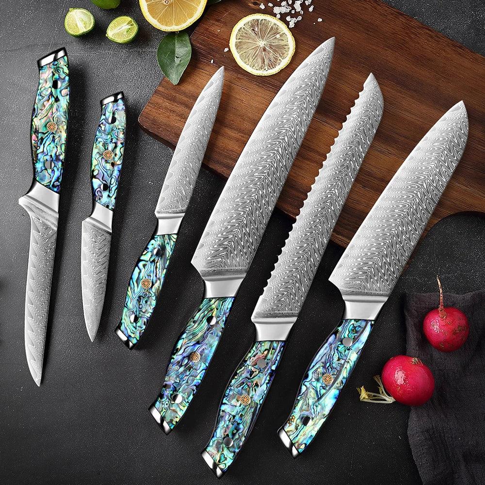 XITUO Premium Damastmesser Set - Art-Series | 67 Lagen (Einzeln oder 6er Set) - Kochschein