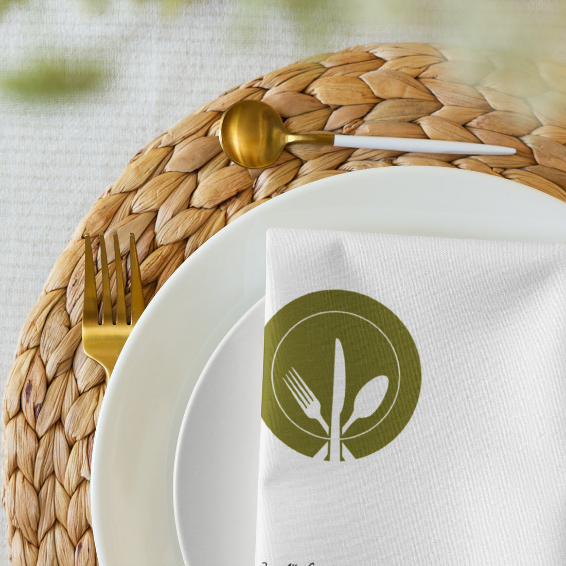 KOCHSCHEIN Großes Stoffservietten 4er Set - 50,5 x 50,8 cm (Weiß) - Kochschein