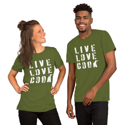 Baumwoll T-Shirt | Live-Love-Cook (viele Farben) nur €24.00