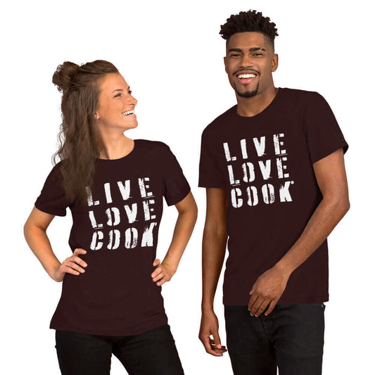 Baumwoll T-Shirt | Live-Love-Cook (viele Farben) nur €24.00